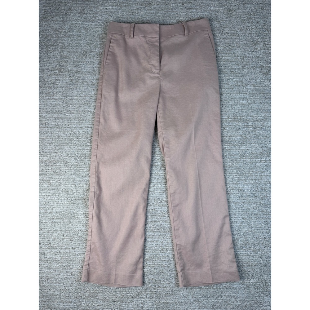 Banana Republic Linen Blend Straight Leg Ankle Pants Tan Taupe 833530 SU24